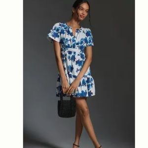 Anthropologie somerset mini dress in “blue motif” NWT